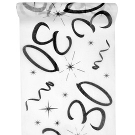5192 Santex Birthday Table Runner, White