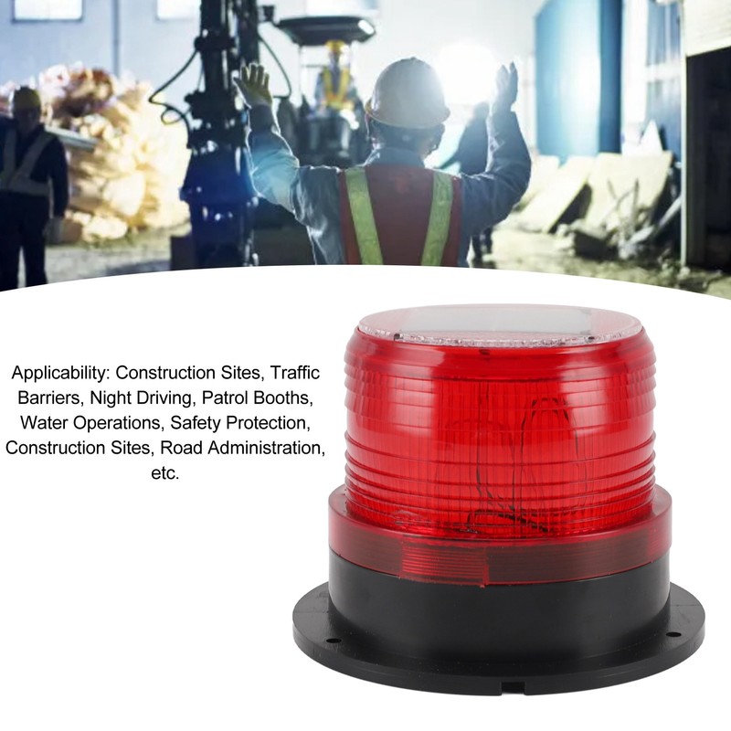 Solar Beacon Light Caution Light 8 LED Dusk to Dawn