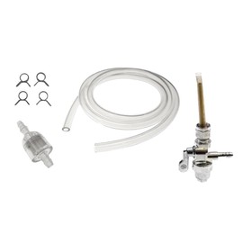 Fuel Tap M12 x 1 + Petrol Hose Clear Set Suitable for Zündapp C CS GTS KS CX ZS ZA ZL ZX R 50 C 50 Sport Type 428 517, Hercules Sachs Prima 2 3 4 5 S M2 MF3 MP HR, Kreidler, Puch, Sachs, Moped