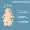 PATIKIL 4" Height Natural Wooden People Cutouts, 32Pcs Blank Female