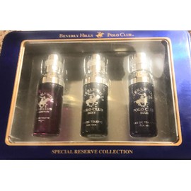 Men's 3 Piece Eau De Toilette Gift Set Designer Cologne Collection by Beverly Hills Polo Club BHPC 0.5 oz 3 count