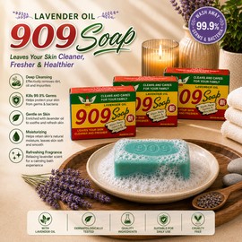 909 [909] Lavender Essential oil Traditional Chlorophyl soap (3pcs per pack)