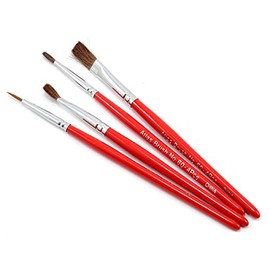 60-4PS Red Sable 4pc Flat/Round Brush