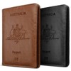 2 Pack Passport Holder Travel Cover Case, T Tersely Leather