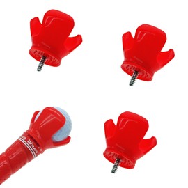 3PCS Golf Ball Picker Upper for Putter Golf Manual Ball Retriever Grabber, Driving Range Use 3-Prong Ball Picker, No Bending to Pick Up The Ball, Golf Accessories, Golf Screws Tool(3, red)