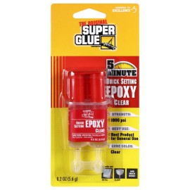 Super Glue The Original SUPER GLUE: 9 Options: Glue, Gel, Epoxy, Tape, Cement - Quick Setting Epoxy (Clear)