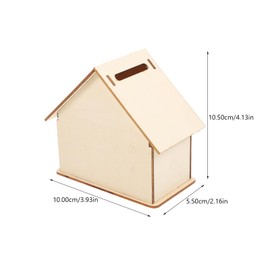 Kisangel 15pcs Paintable Piggy Bank Unfinished Wooden Houses for Crafts Paint Birdhouse Change DIY Saving House for Money Crafting Banks
