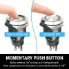 AutoLöc Power Accessories 22mm Billet 12V Momentary Push Button Switch