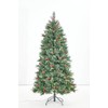 6ft Flocked Pencil Christmas Tree - Pre-lit Frosted Slim Artificial
