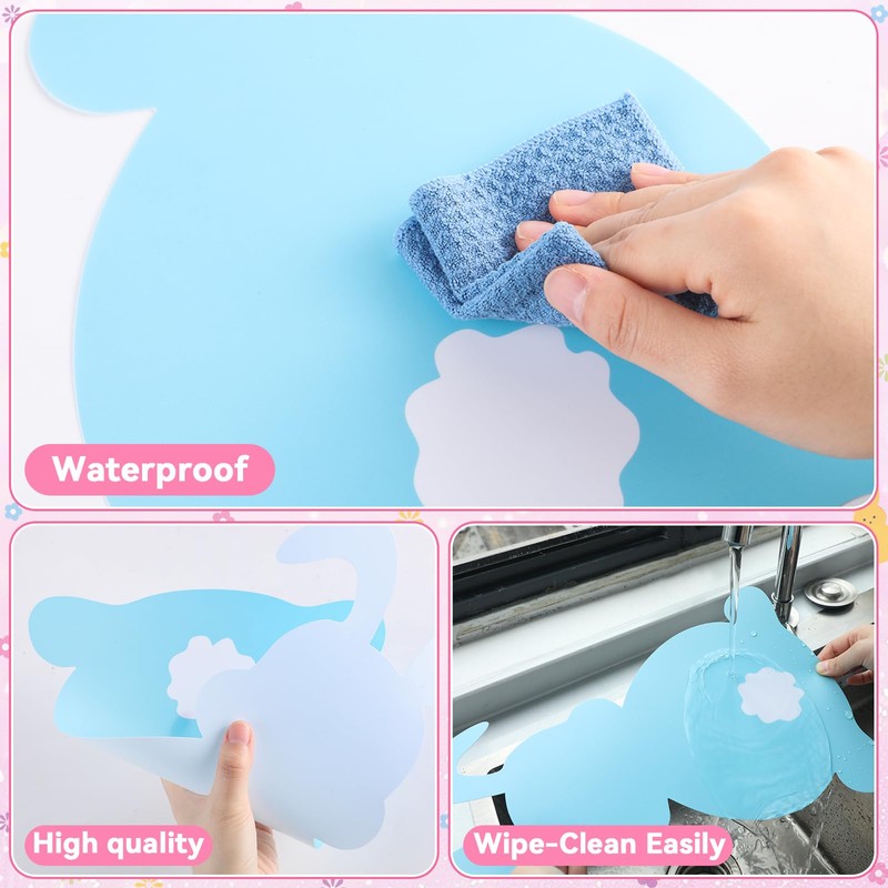 6 Pcs Easter Bunny Placemats Set Bunny Happy Easter Plastic