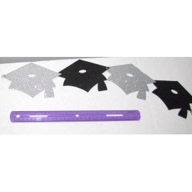 Creative Expressions Silver and Black Jointed Glitter Garland #033446, Graduation Garland