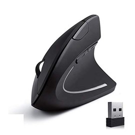 ISMMIK 2.4G Vertical Wireless Ergonomic mouse Computer Mouse Optical Mouse 800/1200 /1600 DPI 5 Buttons for Laptop Desktop PC Macbook Black