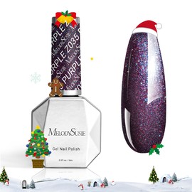 MelodySusie Glitter Gel Nail Polish,15ml Universe Star Glitter Nail Polish Purple Blue Color Z035, Soak Off UV LED Nail Lamp Gel Polish Nail Art Starter Manicure Salon DIY At Home 0.5 Fl Oz