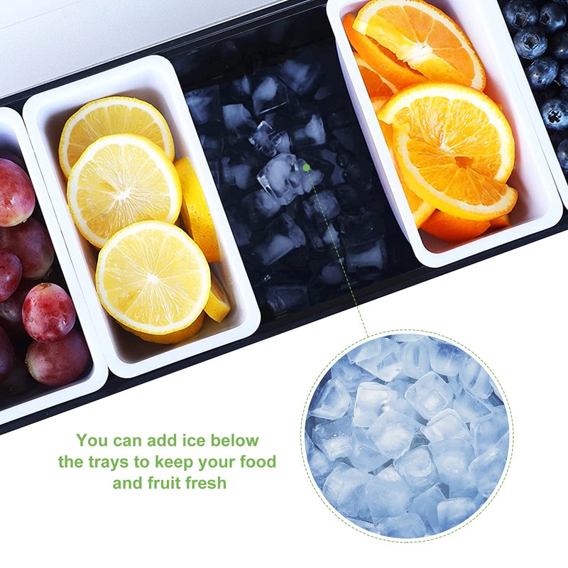 POWLAB Ice Cooled Condiment Serving Container Fruit Veggie Condiment Caddy