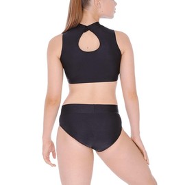 P&R DANCEWEAR LTD Girls Shiny Nylon Shorts - Hot Pants - High Waist – Plain & Stretchy – Perfect for Yoga, Ballet, Gymnastics, School, Sportswear Black 7-8 Years