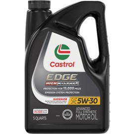 Castrol EDGE High Mileage 5W-30 Advanced Full Synthetic Motor Oil, 5 Quarts