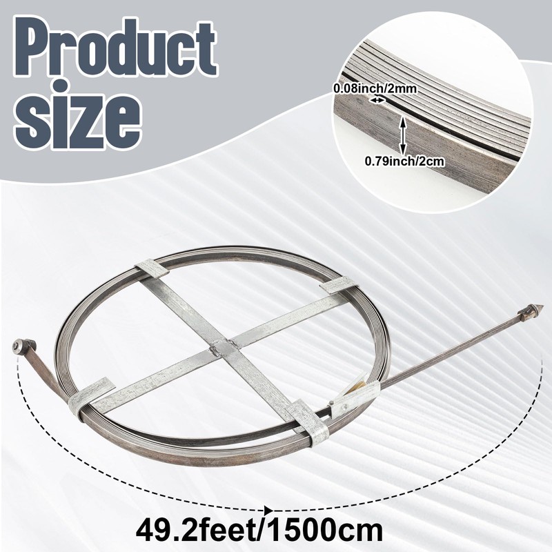 Blulu Flat Sewer Rod 3/4" x 50' Adjustable Grip Handle