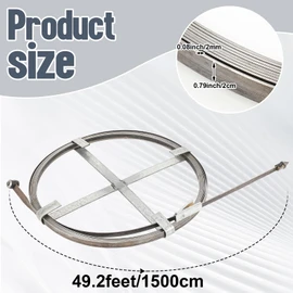 Blulu Flat Sewer Rod 3/4" x 50' Adjustable Grip Handle Plumbing Snake Gray Drain Augers for Dredge Sewers Wells and Various Outdoor Pipes