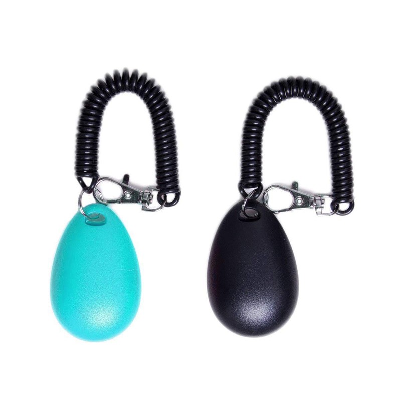 Winod Dog Training Clickers with Wrist Strap-2 Pack(Black+New Blue)