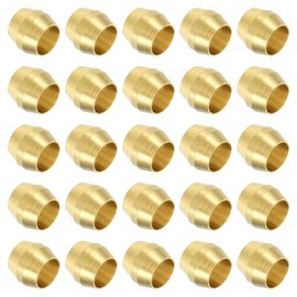PATIKIL Brass Compression Sleeves Ferrules for 3/16 Inch OD Tube, 50 Pack Brass Ferrule Fitting Brass Compression Tube Fitting Ring Assortment Kit for Air Water Gas Pipe Line Fitting Oil