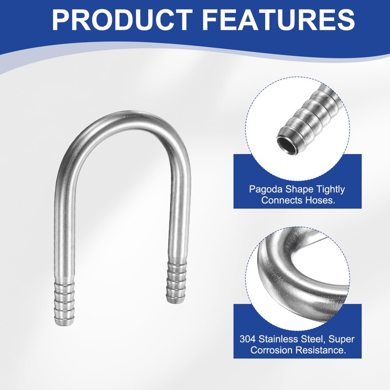 PATIKIL 2pcs 1/4" (6mm) x 1/4" (6mm) Hose Barb Fitting