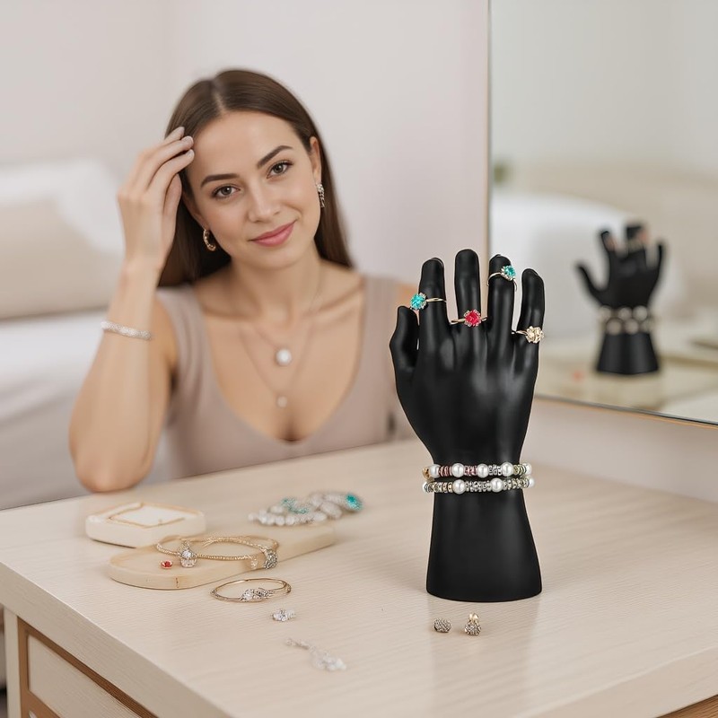 Black Mannequin Hand Ring Display Holder for Men Jewelry,Stable Hand
