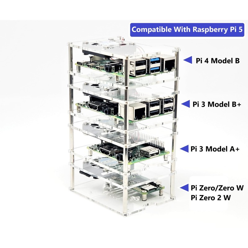 Micro Connectors Four (4) Layer Stackable Acrylic Raspberry Pi 3