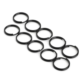 TI-MULTI (Ti) Titanium Black Key Holder Ring Black Lightweight Outer 10/12/14mm/20mm/25mm (12mm/10pcs)