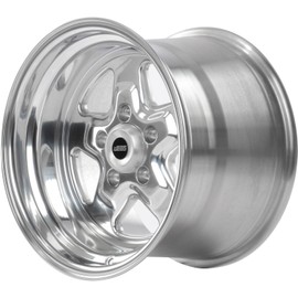 JEGS Sport Star Aluminum Wheel 15” x 10” | 5 x 4.5” Wheel Bolt Pattern Spacing | 0 mm Offset | 5.5” Backspacing | Polished Finish | 3.27” Center Bore | Includes Center Cap