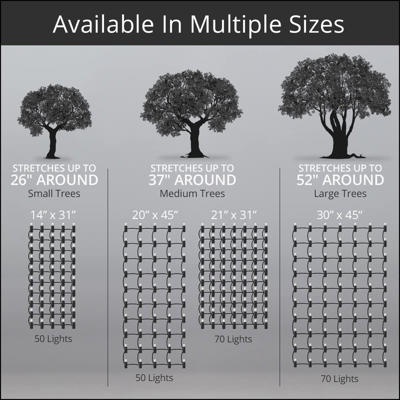 70 Warm White LED StretchNet Pro Expandable Christmas Net Lights