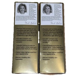 GOLD COLLAGEN x2 Merle Roberts 24K Gold Collagen 5X Anti-Wrinkle Face Serum Flawless Skin 1oz