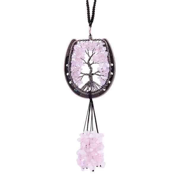 rockcloud Horseshoe Tree of Life with Crystals Tassel Wall Hanging