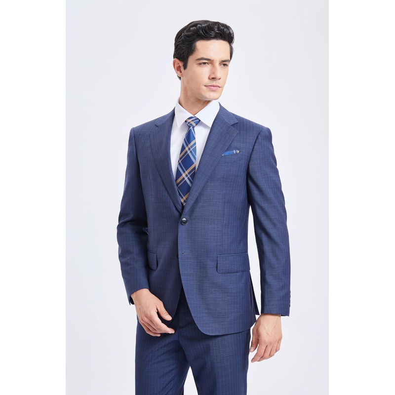 HISDERN Mens Tie Royal Blue Ties for Men with Pocket