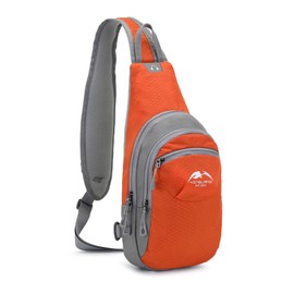 FANDARE Unisex Brusttasche Sport-Schultertaschen Sling Bag Herren Damen Umhängetaschen Crossover Rucksack Schultertasche Daypacks für Outdoor Reisen Camping Wanderrucksäcke Crossbody Pack Orange