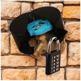 Outdoor Faucet Lock System Metal Black Prevent Unauthorized Water Use and Vandalism Water Spigot Lock Hose Bib Lock Faucet Locks Outdoor Child Proof