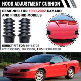 2-Piece Textured Plastic Rubber Hood Adjust Bumper Set for 1993-2002 Chevy Camaro & Pontiac Firebird - Direct Fit Front Bumper Stops HT10413705 HT10413888