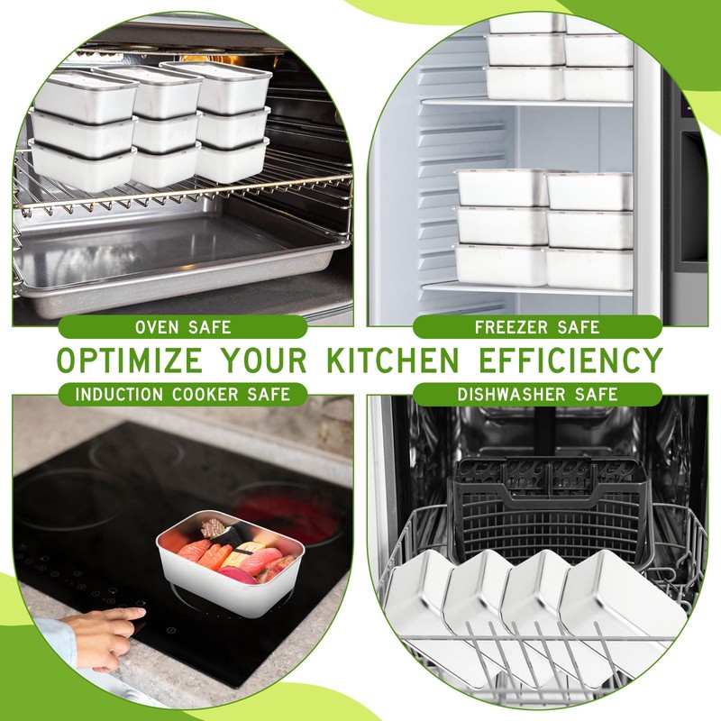 Blushtier 12 Pcs Stainless Steel Food Storage Containers with Lids,