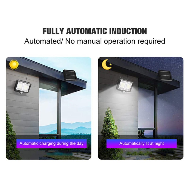 ISLSTCH Solar Flood Lights with 98 LEDs,Motion Detector,16.5ft Cable,IP65 Waterproof