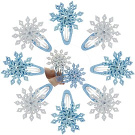 8PCS Christmas Snowflake Hair Clip - Christmas Blue White Hair Accessories for Women Girls - Festive Snowflake Hairpins - Holiday Hair Barrettes Party Gifts