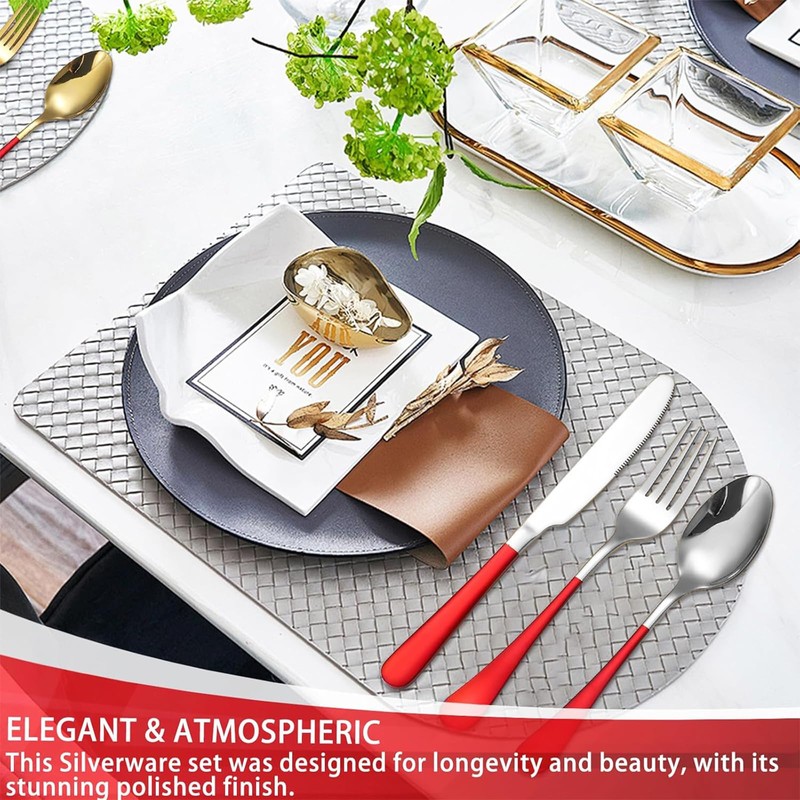 24-Piece Silverware Set with Organizer,Heavy Duty Stainless Steel Silverware for