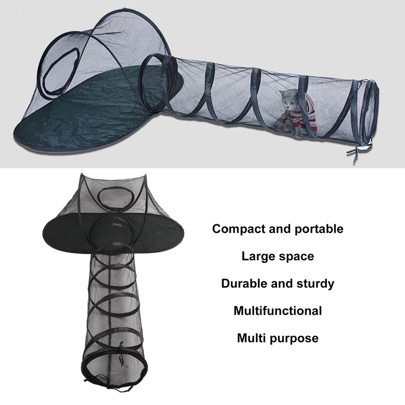 Outdoor Pet Tent with Tunnel Breathable Collapsible Large Space Portable