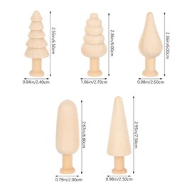 jojofuny Unfinished Wooden Trees - 10pcs Craft Wooden Tree Blanks for Painting & Decoration