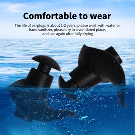 KANJISAURS Waterproof Swimming Ear Plugs for Adults - 5 Pairs Reusable Silicone Swimming Ear Plugs for Women & Men,Ear Plugs for Swimming, Keep Ear Water Out, Bathing, Showering, Surfing