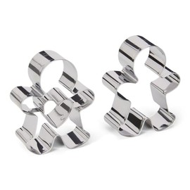 patisse, 13994 Set of 2 Gingerman with Heart Cookie Cutters 7 x 6 x 2.5 cm Stainless Steel