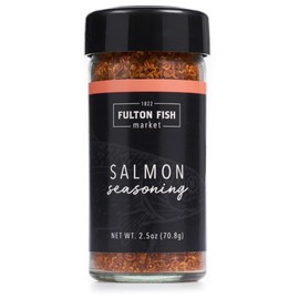 Fulton Fish Market Salmon Seasoning - Sweet & Smoky Custom Spice Blend for Perfect Grilled Salmon and Fish - 2.5oz