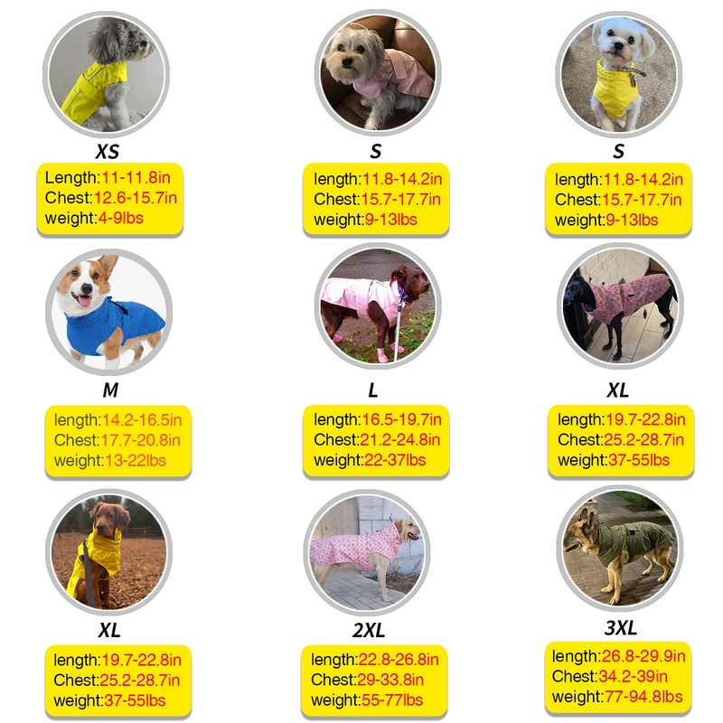 Adjustable Waterproof Dog Raincoat for Dogs,Lightweight Pet Rain Jacket Puppy