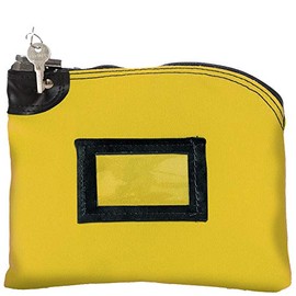 Locking Bag - 10W x 8H - Yellow Canvas - Money Bag - Deposit Bag