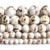 Yochus 8mm White Shell Turquoises Round Loose Beads Natural Stone