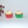 Huaswan Red Green Foil Cupcake Liners Standard Baking Cups for