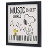 Peanuts Snoopy Music is Best Shared Framed Wood Wall Decor